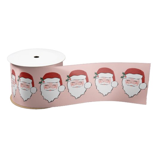 Cheerful Santa Face | Roze en rood | Lint (Spoel)