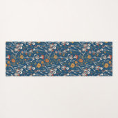 Cheerful Skeletons And Red Roses Denim Blue Yogamat (Achterkant (horizontaal))