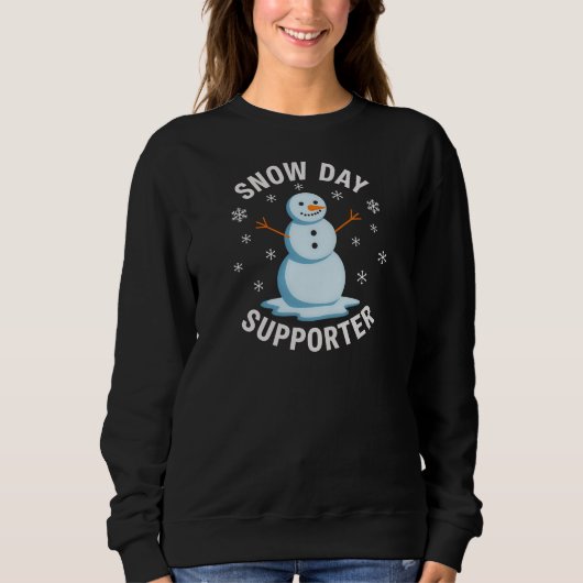 Cheerful Snow Day Supporter SnowmanT-Shirt Trui (Voorkant)
