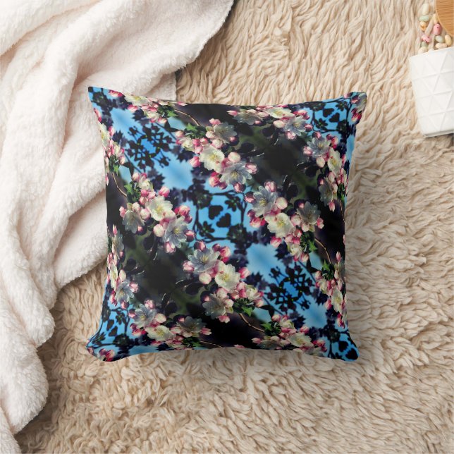 Cheerful Spring Crabapple Flower Blossom Pattern Kussen (Deken)