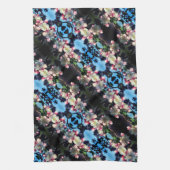 Cheerful Spring Crabapple Flower Blossom Pattern Theedoek (Verticaal)