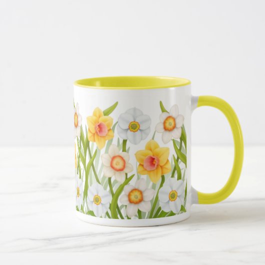 Cheerful Spring Daffodils Ringer Mok (Rechts)