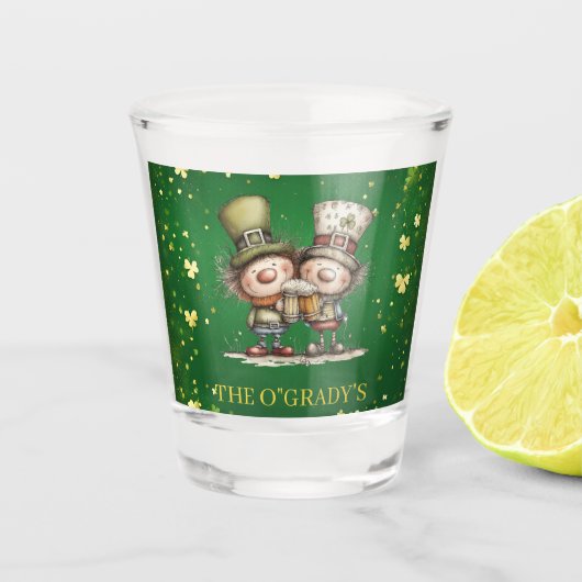Cheerful St. Patrick’s Day Party Illustration Shot Glas (Voorkant)