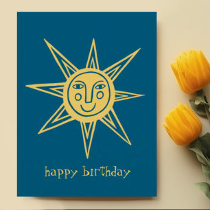 Cheerful Sun HAPPY BIRTHDAY CUSTOM Briefkaart