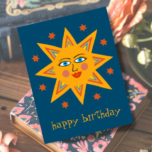 Cheerful Sun HAPPY BIRTHDAY CUSTOM Briefkaart