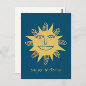 Cheerful Sun HAPPY BIRTHDAY CUSTOM Briefkaart (Voorkant / Achterkant)