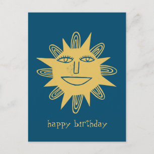 Cheerful Sun HAPPY BIRTHDAY CUSTOM Briefkaart