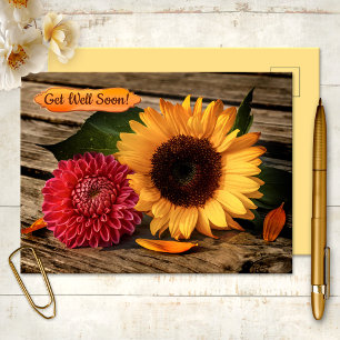 Cheerful Sunflower Dahlia krijgt snel Briefkaart