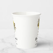 Cheerful Sunflower Rustic Boho Dark Wooden Cross Papieren Bekers (Links)