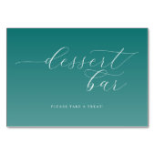 Cheerful Teal Gradient Dessert Bar Sign Kaart (Achterkant)
