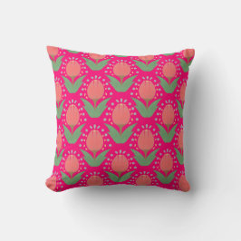 Cheerful Tulips Throw Pillow Kussen