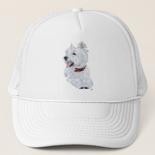 Cheerful West Highland White Terrier Trucker Pet (Voorkant)