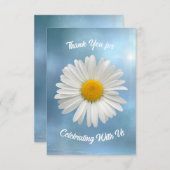 Cheerful White Daisy Bedankkaart (Voorkant / Achterkant)