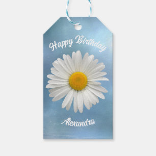 Cheerful White Daisy Cadeaulabel