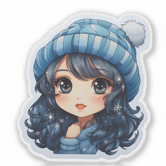 Cheerful Winter Blue Sticker (Devant)