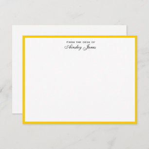 Cheerful Yellow and White Personalized Flat Bedankkaart