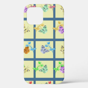 Cheerful Yellow Butterfly & Flowers iPhone 12 Pro Hoesje