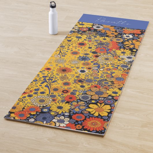 Cheerful Yellow Floral Yogamat (In situ)