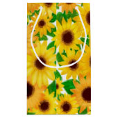 Cheerful Yellow Sunflower Gift Bag Klein Cadeauzakje (Achterkant)