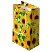 Cheerful Yellow Sunflower Gift Bag Klein Cadeauzakje (Achterkant Gekanteld)