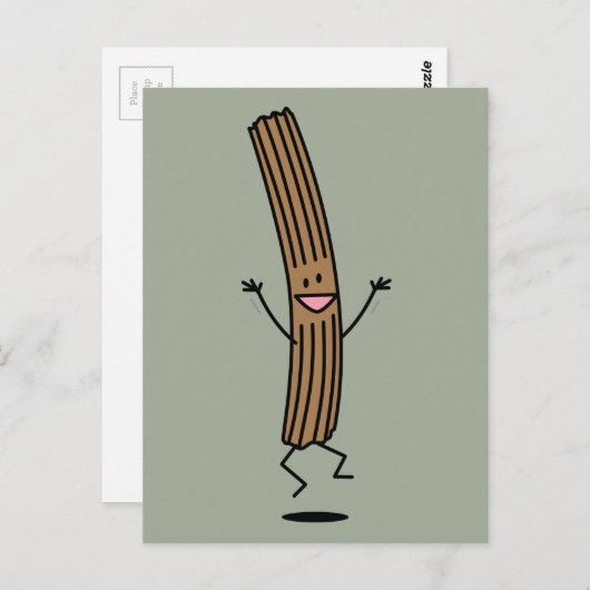 Cheering Jumping Churro Briefkaart (Voorkant / Achterkant)