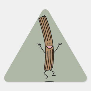 Cheering Jumping Churro Driehoek Sticker