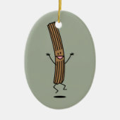 Cheering Jumping Churro Keramisch Ornament (Voorkant)