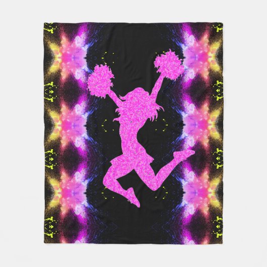 Cheerlead Fleece Blanket in levendige kleuren. (Voorkant)