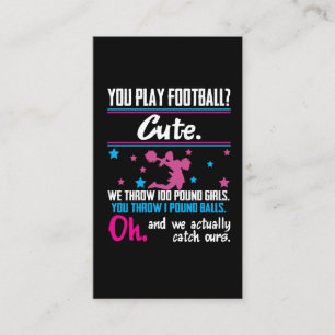 Cheerlead Gift You Play Football dat is Cute Visitekaartje