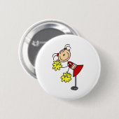 Cheerlead Girl Stick Figuur Button (Voorkant /achterkant)