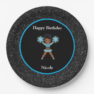 Cheerlead "Happy Birthday" Black Sparkle Papieren Bordje