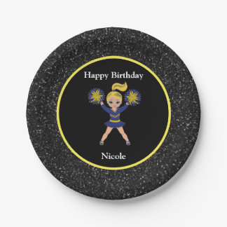 Cheerlead "Happy Birthday" Black Sparkle Papieren Bordje