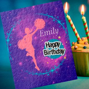 Cheerlead Happy Birthday Galaxy gepersonaliseerd Legpuzzel