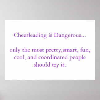 Cheerlead is gevaarlijk poster