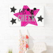 Cheerlead roze Silver Black Cheer Birthday Spandoek (Insitu)