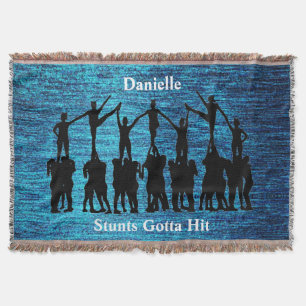 Cheerlead "Stunts Gotta Hit" Metallic Blue Deken