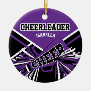 Cheerleader 2 📣 💖 - Paarse, zwart en wit Keramisch Ornament