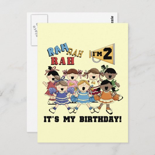 Cheerleader 2e Verjaardag Tshirts en geschenken Briefkaart (Voorkant / Achterkant)