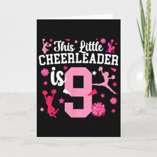 Cheerleader 9e verjaardag meisje negen jaar oud kaart
