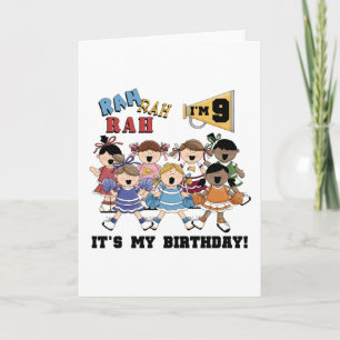 Cheerleader 9e verjaardag Tshirts en geschenken Kaart