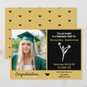 Cheerleader afstuderen Black en Gold Kaart (Voorkant / Achterkant)