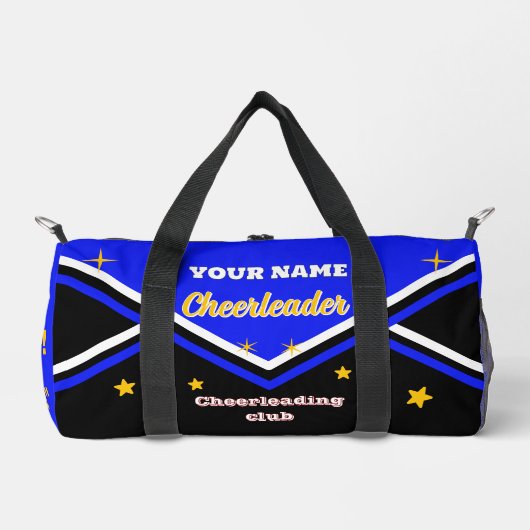 cheerleader bag, personalize blue, white & black plunjezak (Voorkant)