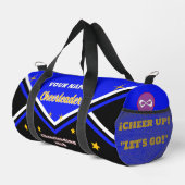 cheerleader bag, personalize blue, white & black plunjezak (Rechterhoek)
