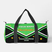 cheerleader bag, personalize green, white & black  plunjezak (Voorkant)