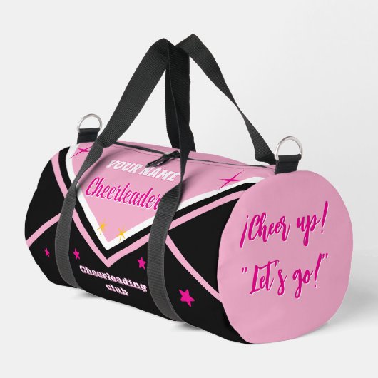 cheerleader bag, personalize pink, white & black  plunjezak (Linkerhoek)