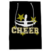 Cheerleader Black en Gold Gift Bag Medium Cadeauzakje (Voorkant)