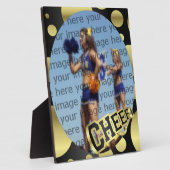 Cheerleader Black en Gold Photo Plaque Fotoplaat (Zijkant)