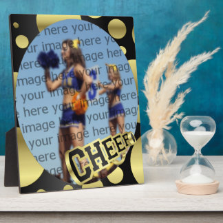 Cheerleader Black en Gold Photo Plaque Fotoplaat