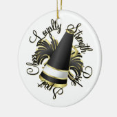 Cheerleader Black en Gold Qualities Keramisch Ornament (Links)