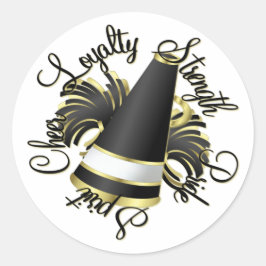 Cheerleader Black en Gold Qualities Ronde Sticker